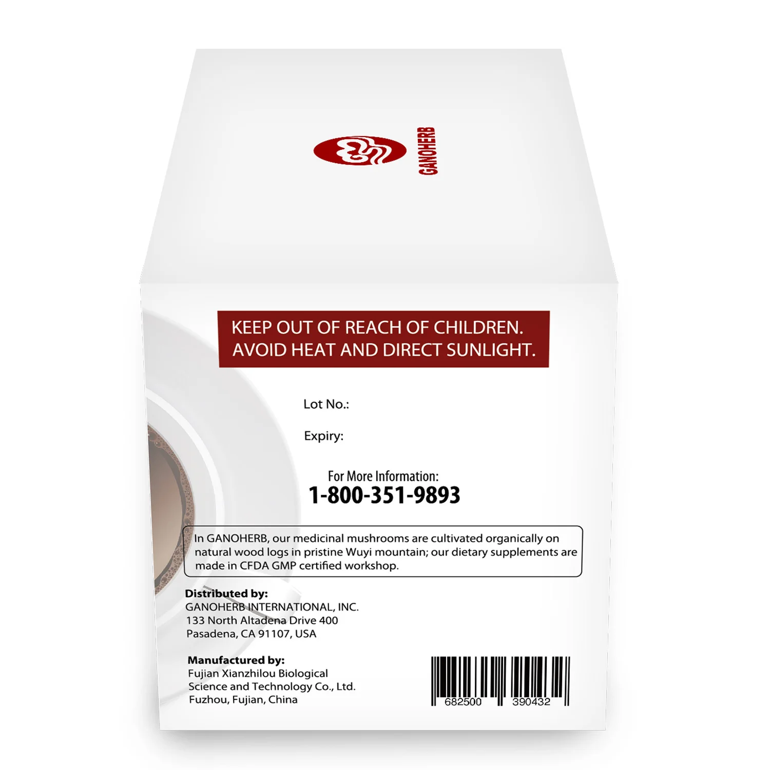 Soluble Reishi Coffee Energy Ganoderma Organic Mushroom Black Instant Coffee 2.5 Grams 25 Bags