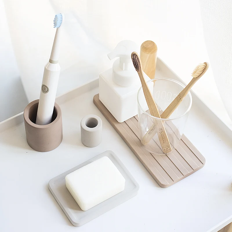 Four Piece Suit Diatomaceous Earth Single Toothbrush Stand Diatomite Toothbrush Holder