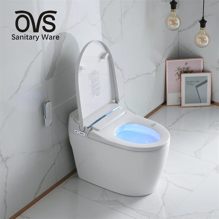 Ovs Cupc Chinese Girl Toilet Chinese Gravity Flushing one piece toilet white floor mounted wc modern smart toilet