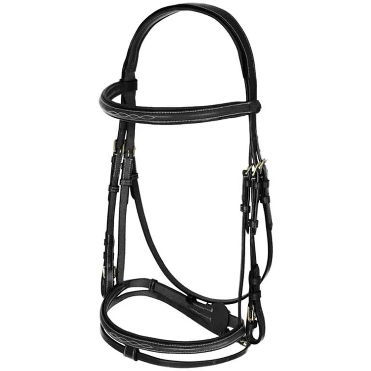Hot Sale Supple Luxurious Appearance Classical Elegant Bridle with Metal Hardware Leather Horse Bridle