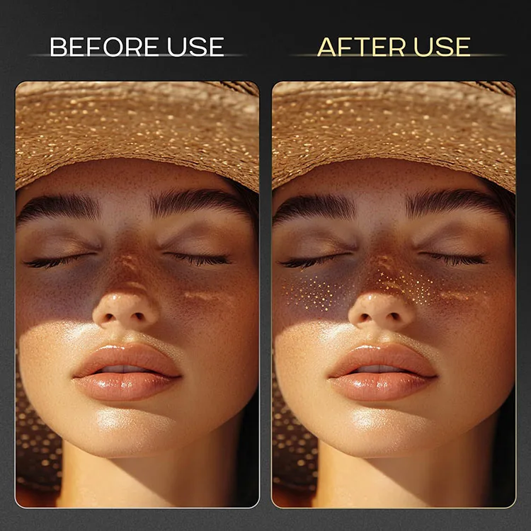 New Arrival Wholesale Face Makeup Freckles Patches Temporary Waterproof Sparkle Glitter Freckles Face Tattoo Glitter Freckles