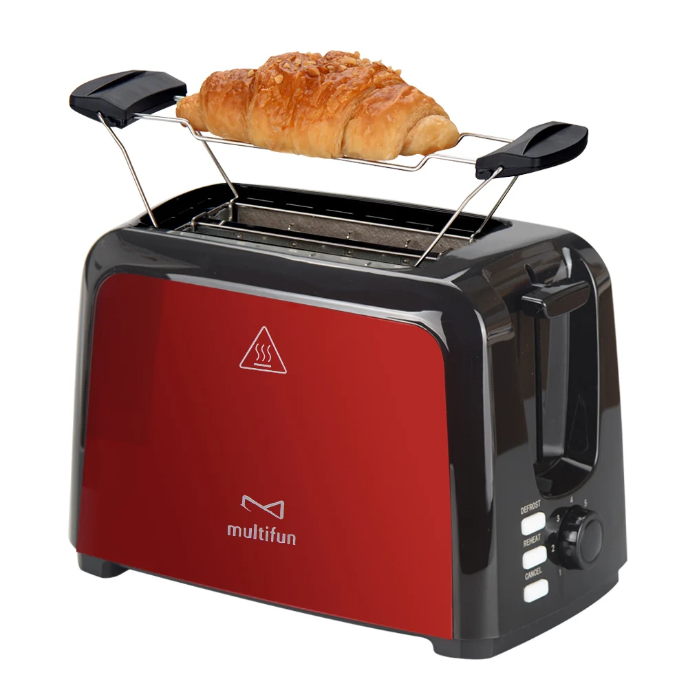 
2 Slice Stainless Steel Multi-functional Toaster with Warm Rack 