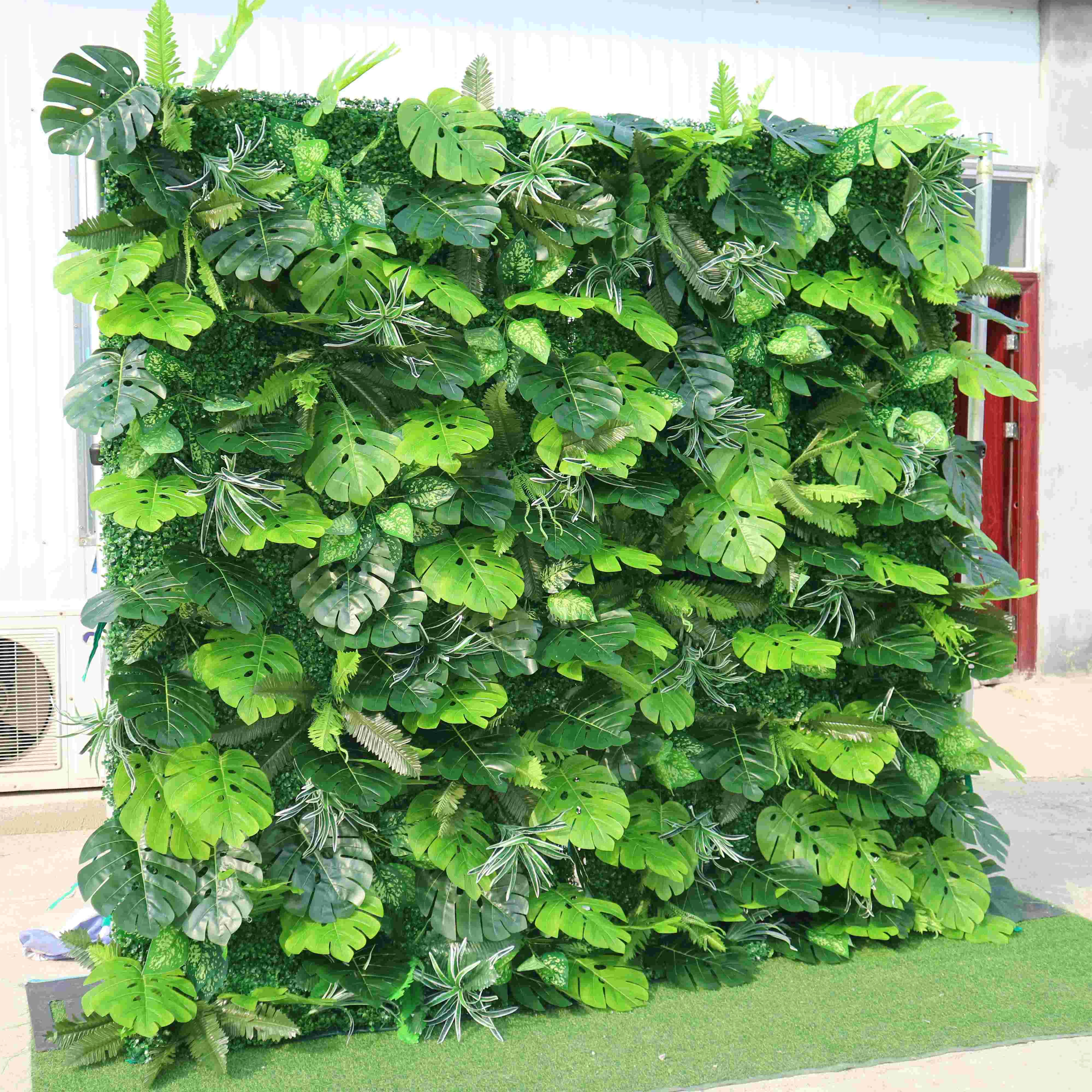 High Quality Pink Rose Flower Wall Wedding Stage Floral Wall Backdrop Decor Curtain Mat Roll Up Cloth Fabric Silk Flower Wall