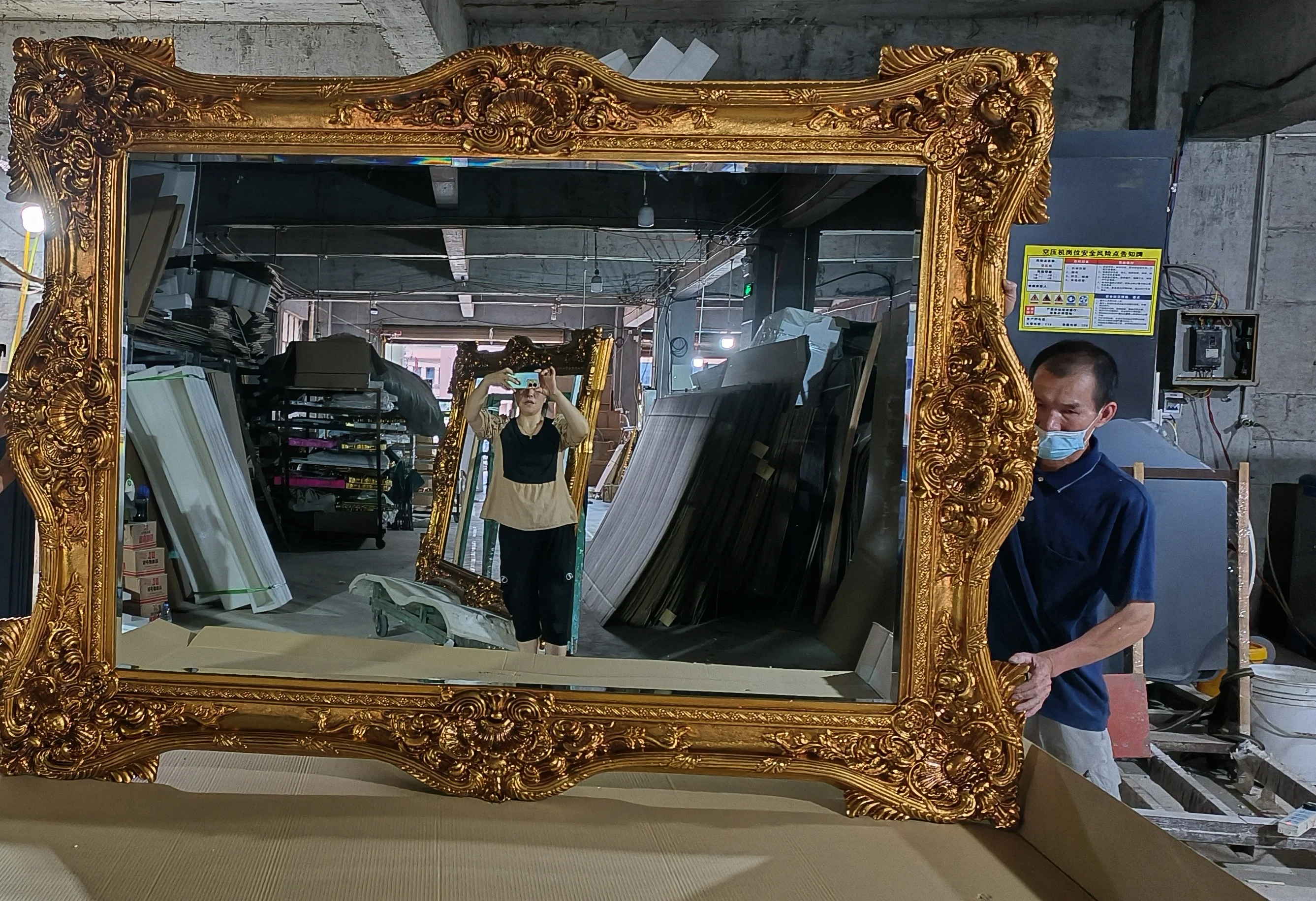 Large Ornate Vintage Antique Wall Mirror Full Length Frame French Floor Decor Mirror