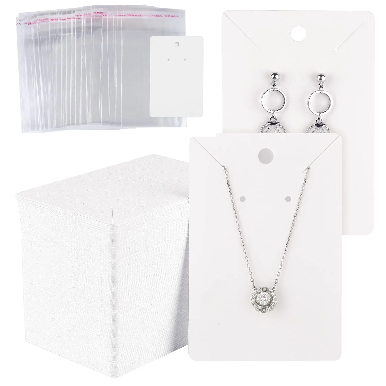 Custom PVC cards Wholesale Logo Jewelry Paper Display Holding Card Factory Wholesale Custom jewelry display care Cards