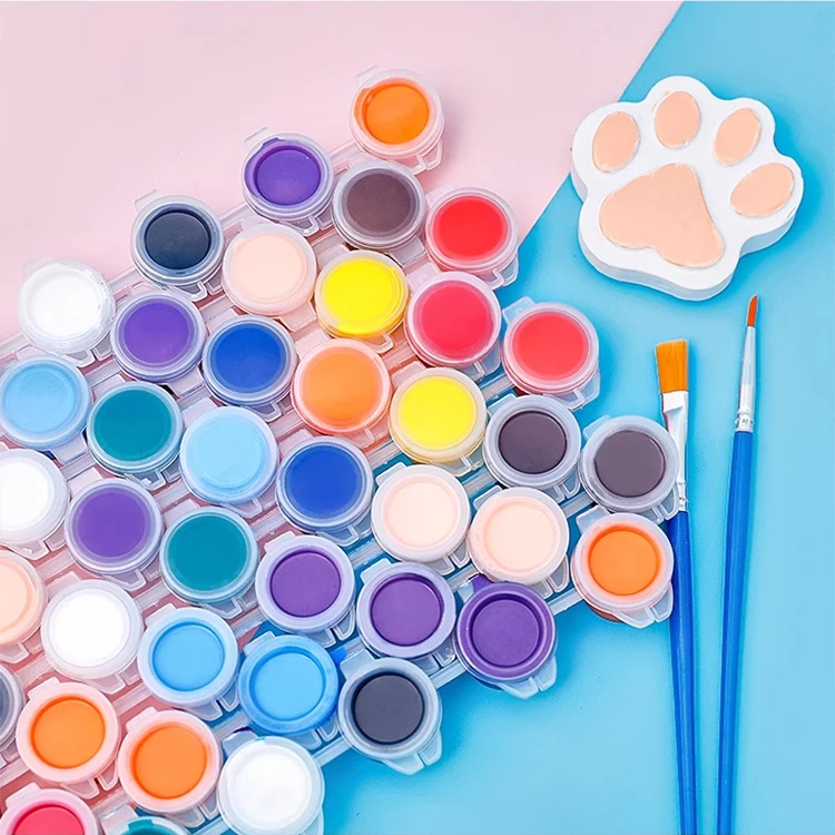 Factory Best sale good quality 8 12 16 24 Colors for Kids Students Painting  Acrylic Paint Pot Stripe 3ml