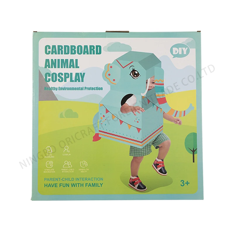 New Strange Education Cosplay Dinosaur Costume Cardboard Wearing Kids 3D Paper Diy Toys Jigsaw Puzzle
