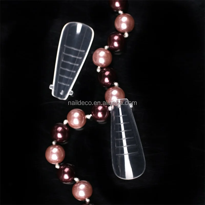 Nadeco Coffin Flat Sturdy Short Square Dual Forms Nail Tips Reusable Fingernail Extension