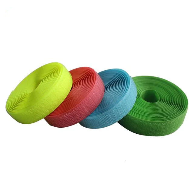 Polyester and nylon sew on hook and loop fastener tape