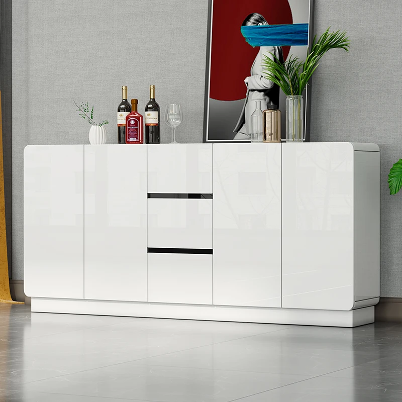 Solid wood wooden side cabinet pantry cabinet in dinning room Simple white durable various sideboard table