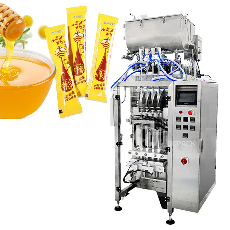 Automatic 4 Lines 1-50g Honey Liquid Filling Ice Lolly Jelly Stick Packing Tomato Paste Popsicle Packaging Machine