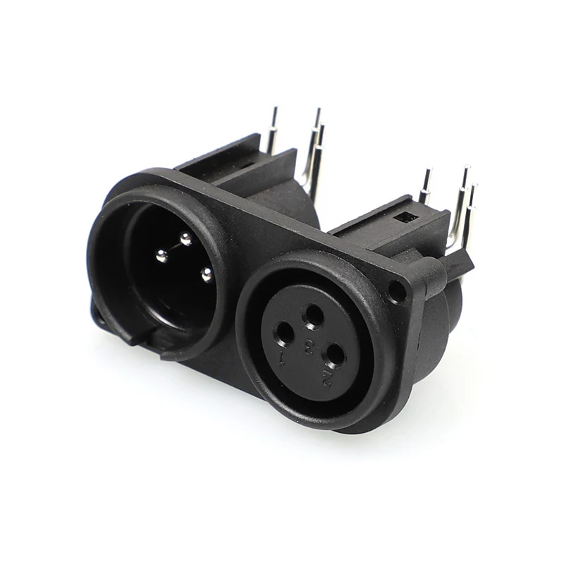 Plastic Xlr Male female Plug Socket Connector 6 Pins Xlr Balanced Audio Caron Chassis Panel Mount Socket