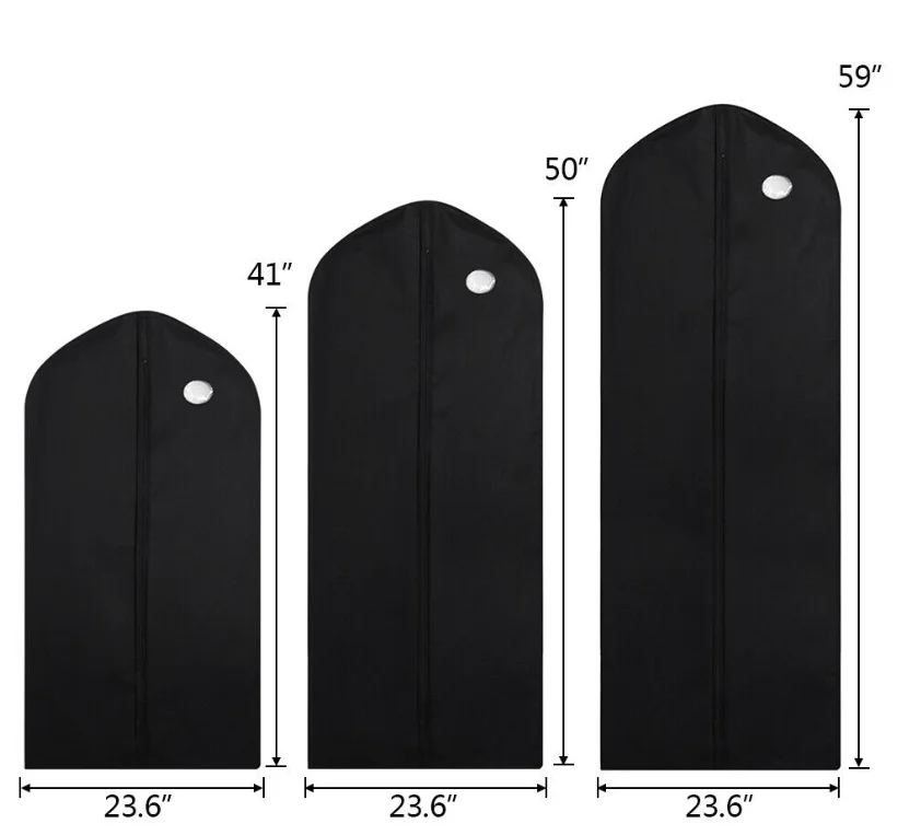 wholesale non-woven dust zippered long evening gowns prom fabric garment bags