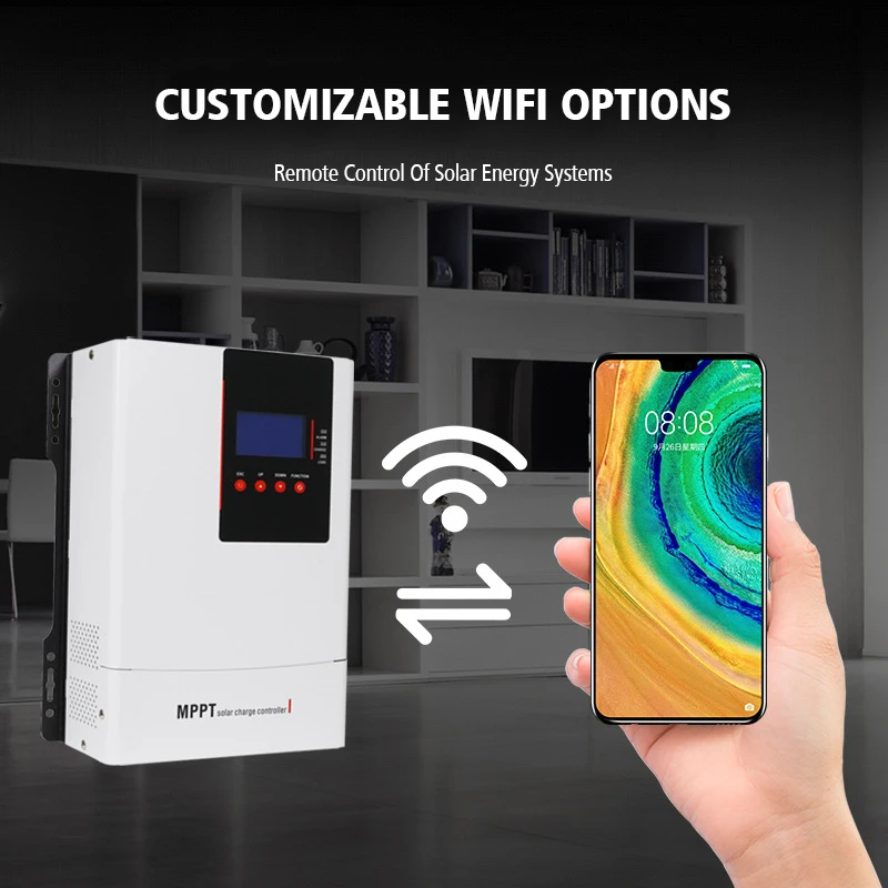 Automatic Volta Recognition 30A-100A MPPT Charger Controller with MPPT Regulator and WiFi Optional Solar Controller Genre