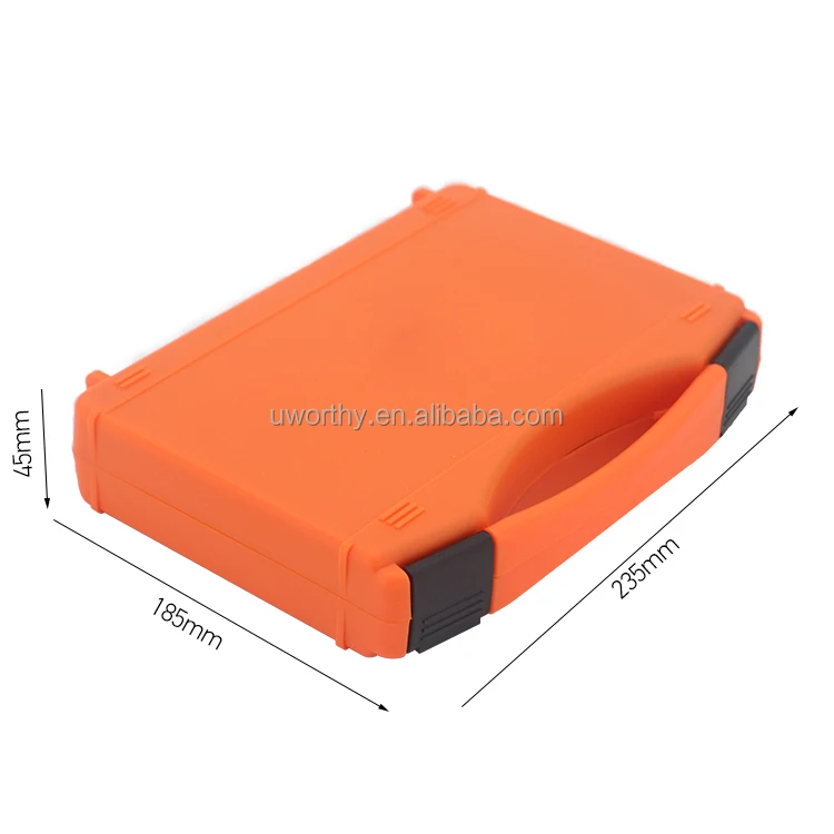 235x185x45mm OEM Factory Price Custom Orange Color Hard PP Material Shockproof Protective Foam Inside Plastic Tool Case Box