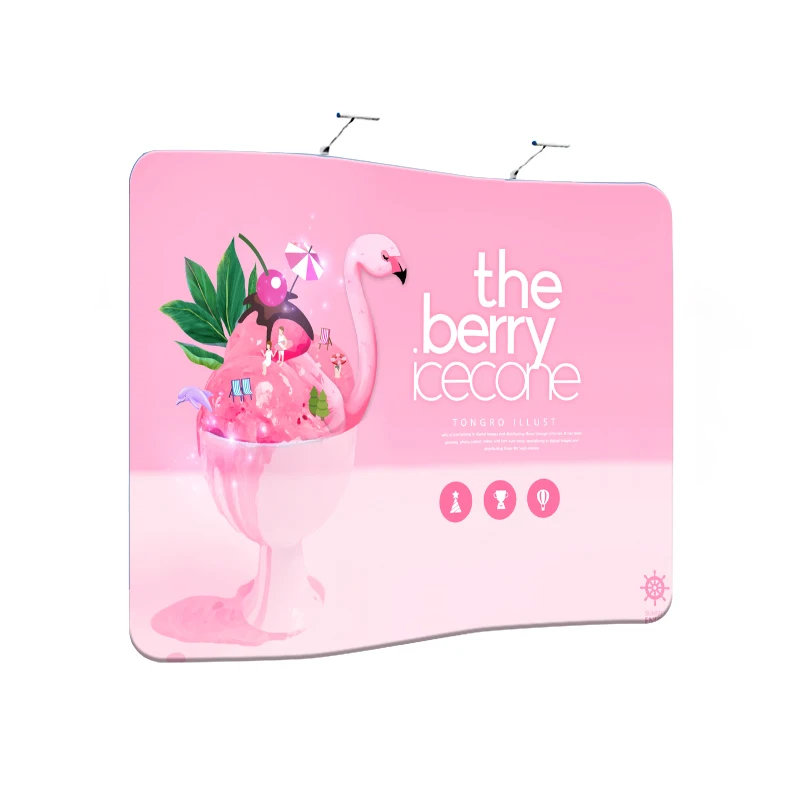 Custom High Quality Foldable Photo Booth Backdrop Stand Fabric Backdrop for Trade Shows Weddings Aluminum Frame Tension Fabric