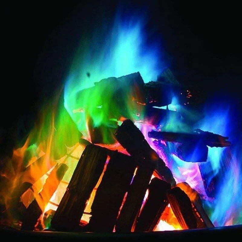 Twice The Color Rainbow Magical Creates Vibrant Colorful Wood Burning Fires Colored Mystical Flames Magic Fire Powder