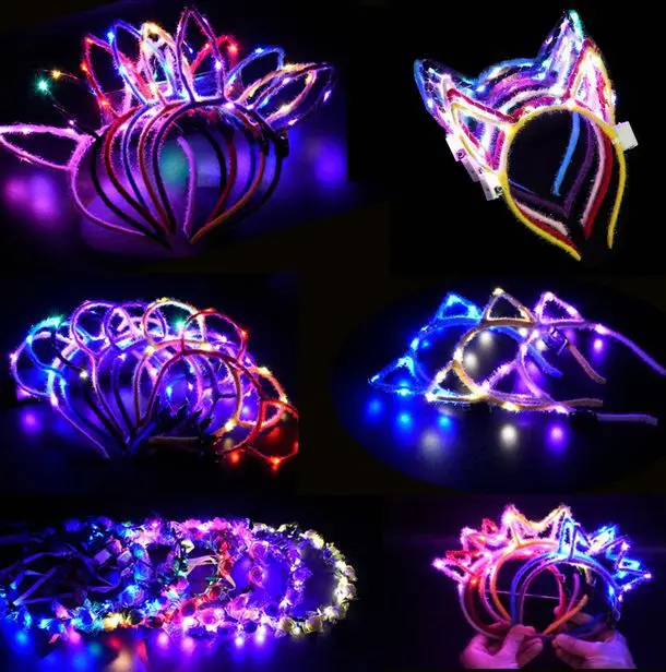 LED Light Up Toys Party Favors Headband Christmas Birthday Gift Glow In The Dark Party Supplies for Kids Adult
