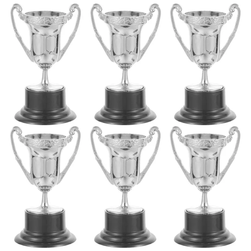 6 Pcs Mini Trophy Stage Performance Exquisite Small Plastic Playes Reward Decorative Simulated Decoration Props Party