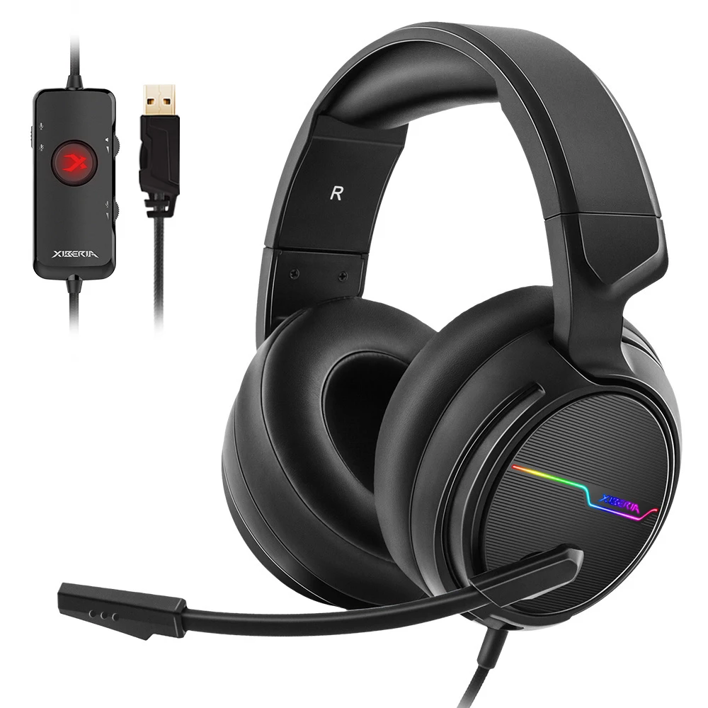 
XIBERIA V20 гарантированное качество, черная подсветка, Usb Pc, качественная Проводная игровая гарнитура 7,1 каналов 