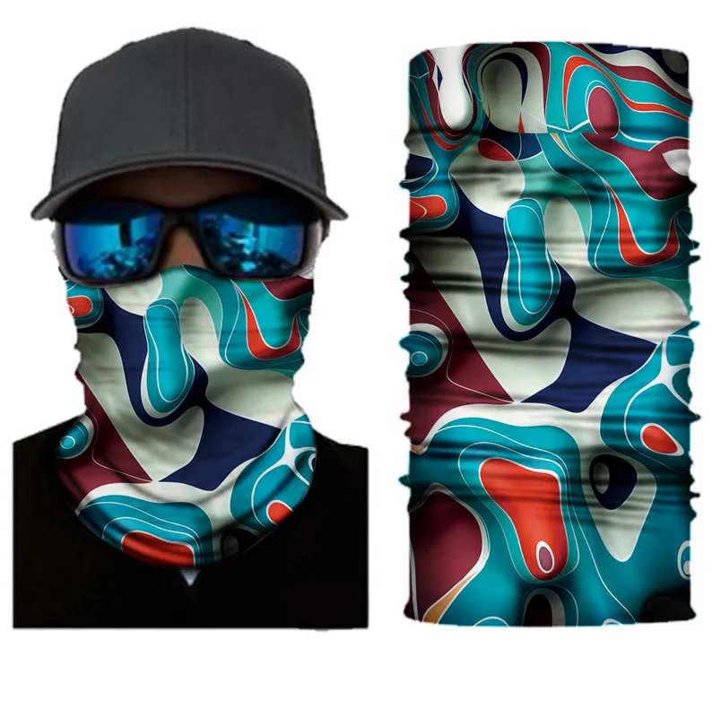 Wholesale Fish Patterns Shield Face Cover Fishing Themed Seamless Neck Gaiter Multifunctional Tube Bandana