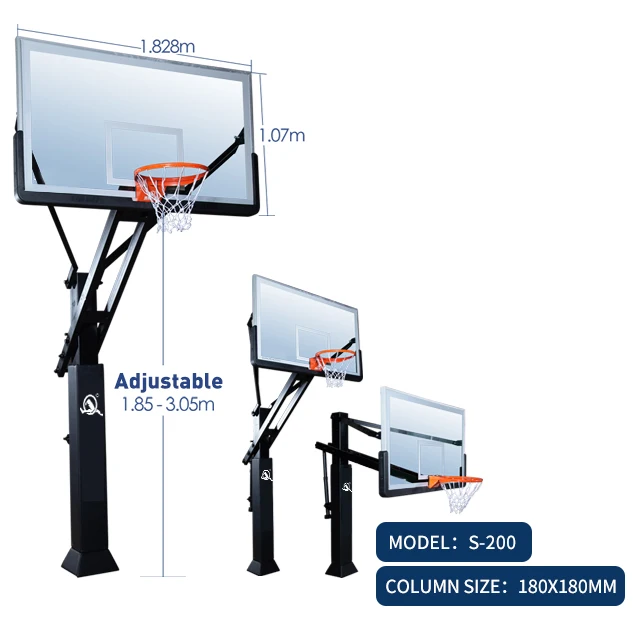 Wholesale Outdoor Inground Basketball Hoop In Ground Height Adjustable Basketball Hoops for School