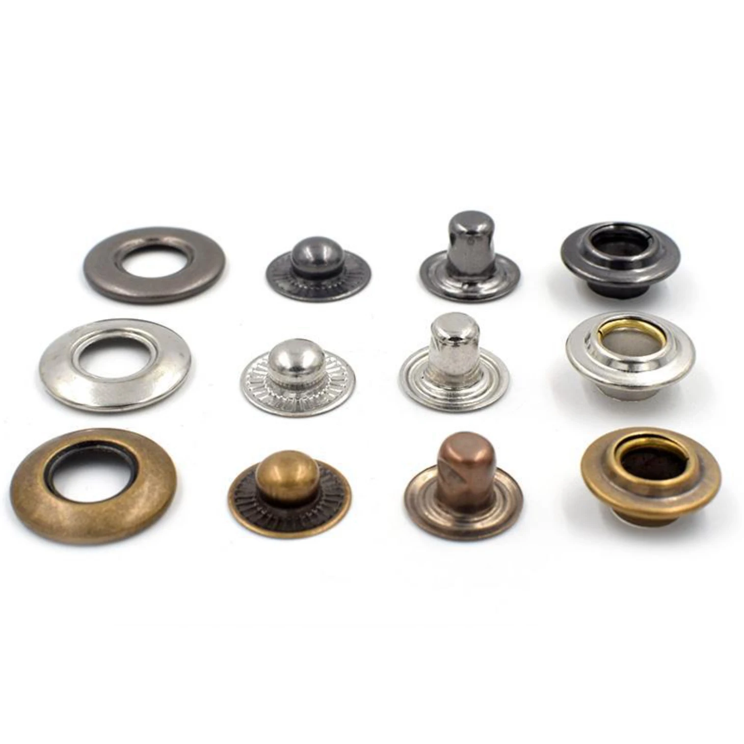 High Quality Snap Fasteners Press Four Parts Metal Brass Ring Metal Snap Button Ring