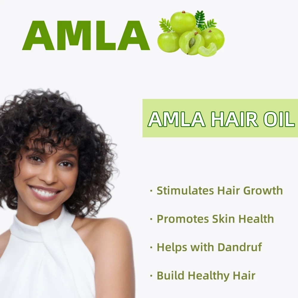 30ml Custom Logo Prevents Hair Breakage Hair Growth Moisturizing Natural and Cold Pressed Organic Amla Hair Essential Oil