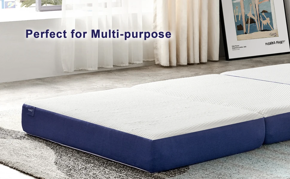 4Inch Full Size Play Mat Guest Bed Tri-fold Memory Foam Folding Mattress with Washable Cover Camping Mattress Available