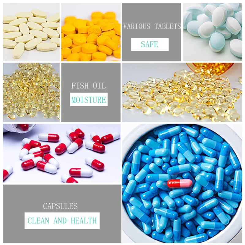 wholesale wide mouth capsule pill glass bottle health care product container clear frosted vitamin medicine screw aluminum lid