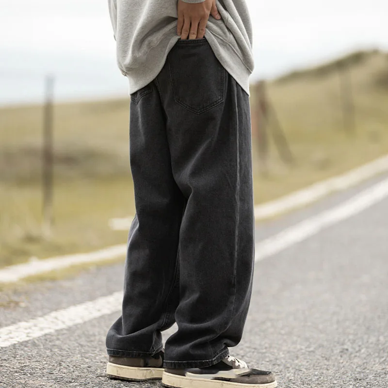 Baggy Jeans Trousers for Men High Quality Denim Trousers Men Streetwear Pant Men 2024 Loose Straight Jeans Acid Wash Pants