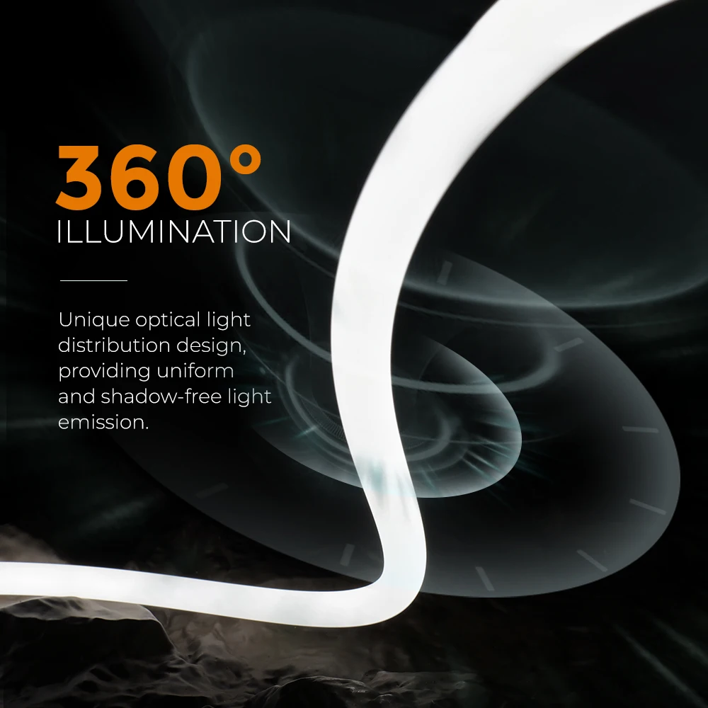 Шинески 360 градусов RGB R40 1600-12000K гибкая лента неоновый свет круглая силиконовая веревка Гибкая светодиодная неоновая