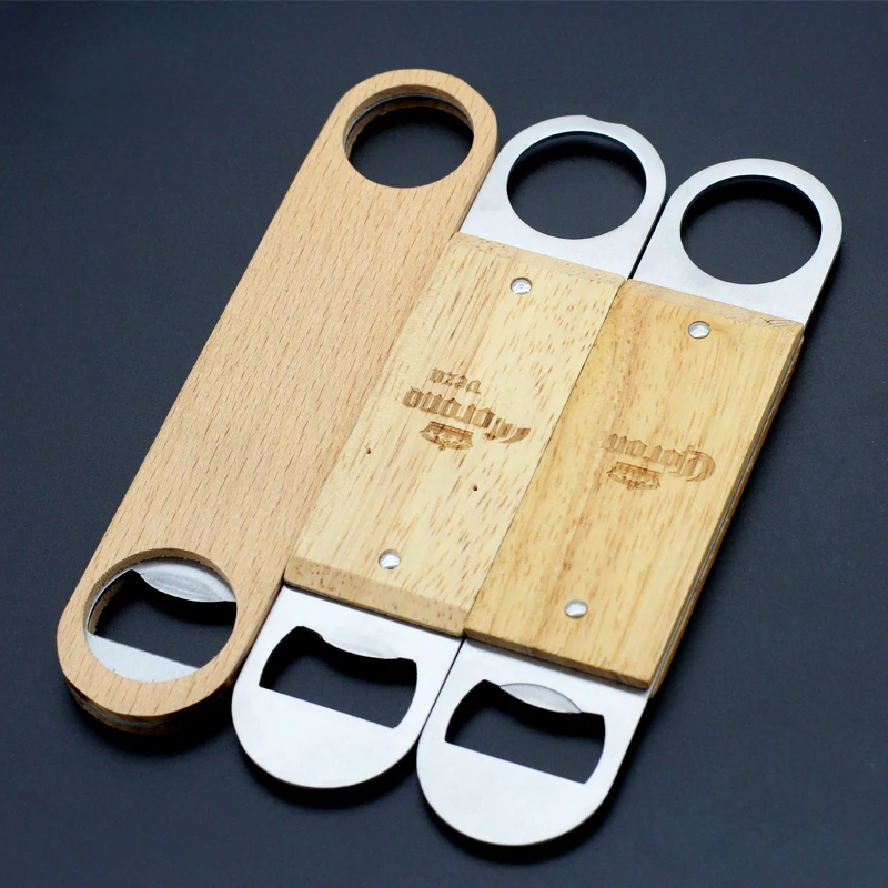 Оптовая продажа, недорогой деревянный Открыватель для бутылок с деревянной ручкой