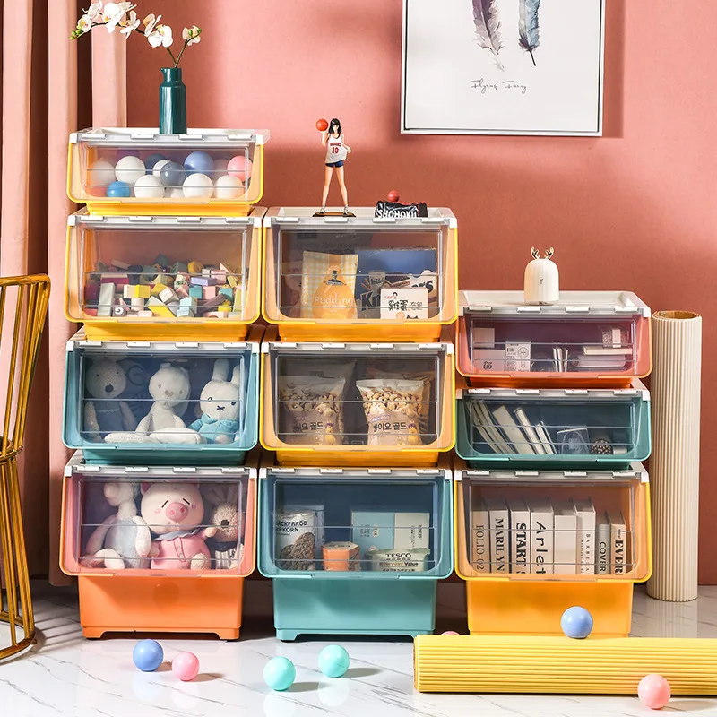 2022 New Large Plastic Stackable Clothes Storage Bins Cabinet  Home Storage Box Container Kids Toys