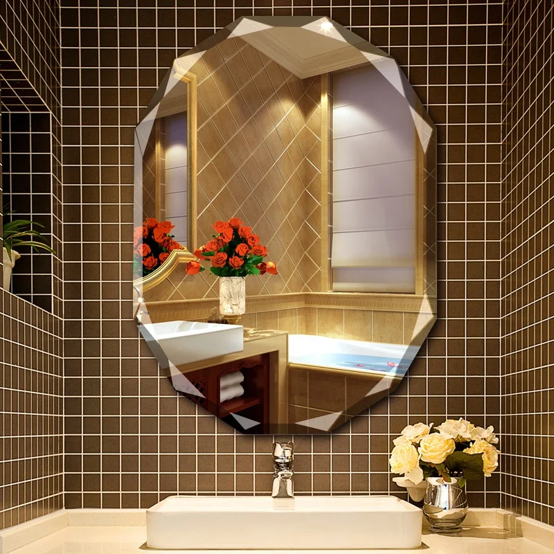 Frameless safety decorative wall mirror vinyl back film furniture mirror for bathroom