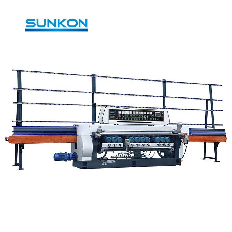CGX371P Glass grinding machine 11 motors PLC glass straight-line beveling machine