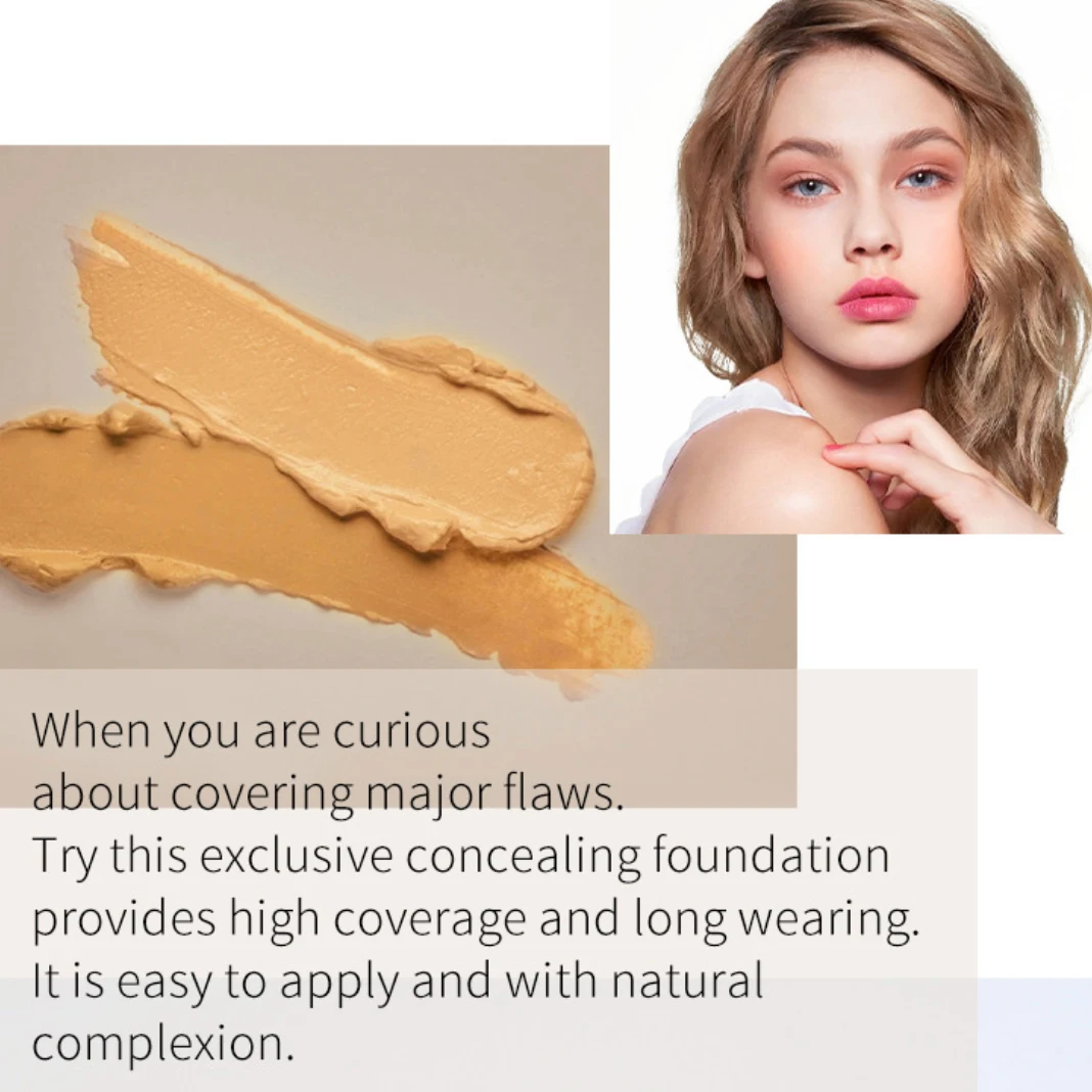 Waterproof soft matte natural cream concealer full face brighten makeup long lasting private label vegan concealer cream
