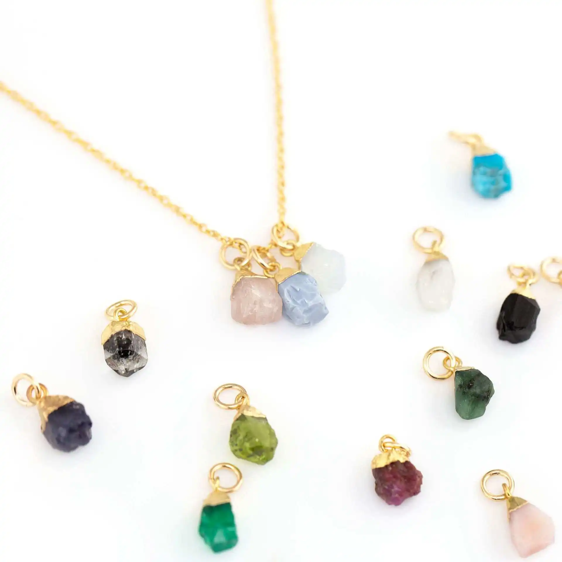 2024 Personalized Healing Crystal Gemstone Gold Plated Stainless Steel Fashion Jewelry Necklaces