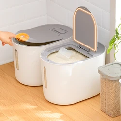 Large Capacity BPA Free 10KG Automatic Rice Dispenser Plastic Rice Storage Bucket Bin Food Grain Rice Storage Bin Container