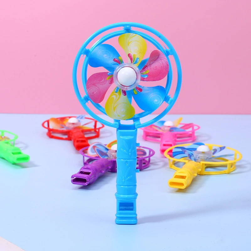 Hot Wholesale Plastic Mini Pinwheels For Kids Color Whistle Pinwheels Promotional Gift For Children Sound Toys Outdoor Windmill