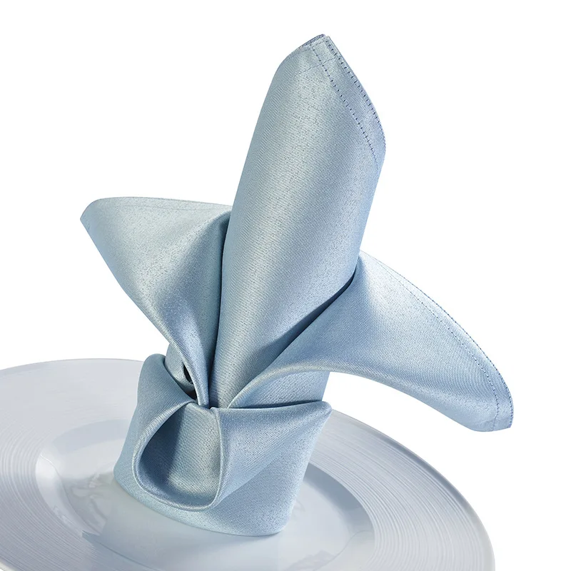 Customized luxury 20 inch size polyester purple Folding Design luxury table cloth napkin for wedding