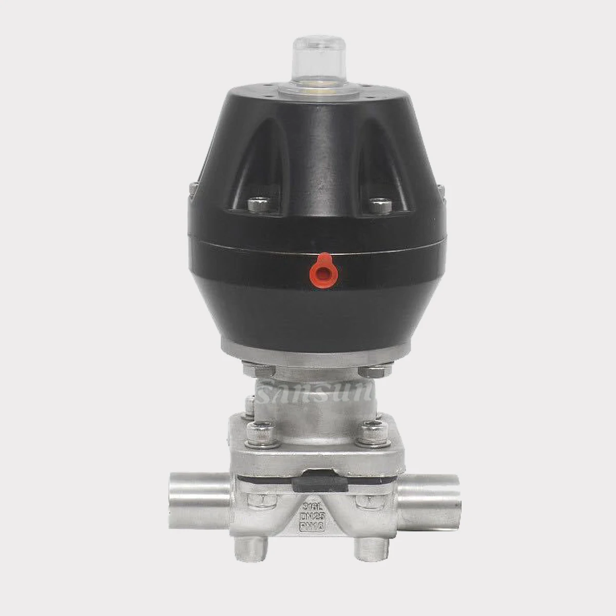 Гигиенический сварной санитарный диафрагменный клапан из нержавеющей стали с пневматическим приводом