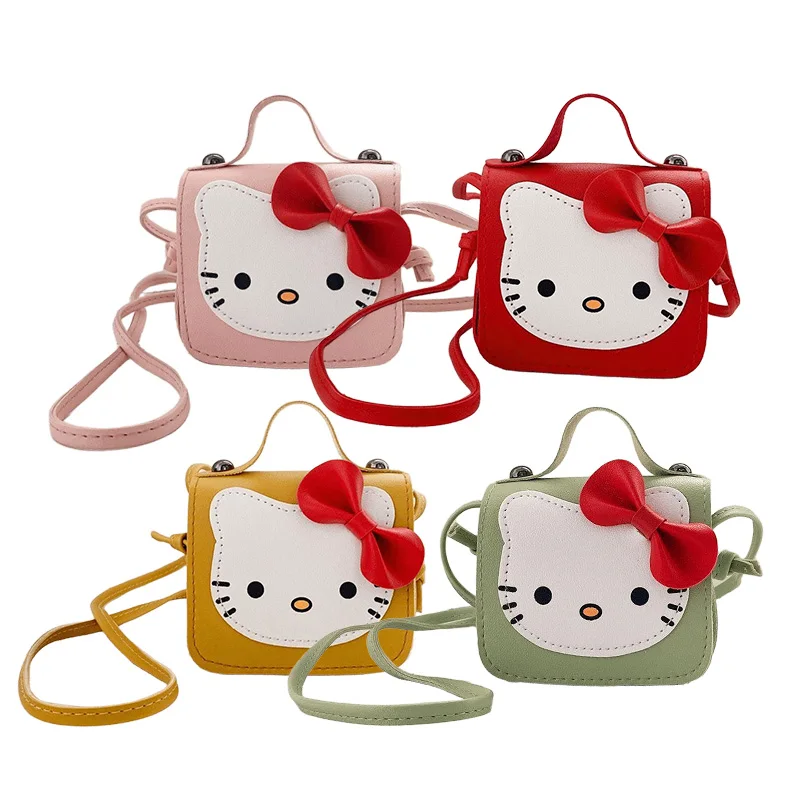 bulk Wholesale custom label Kawaii Cute Girl Handbag Cartoon Wallet Kids Hello Cat Crossbody Bag KT Children Shoulder Bags