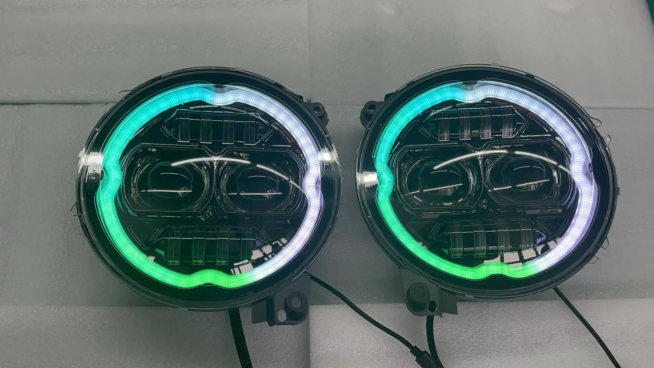 9-32V 9inch 40W RGB Round LED Headlight APP Control Top Sell Fog Lamp With DRL Turn Sign For Jeep Wrangler Offroad Led Light