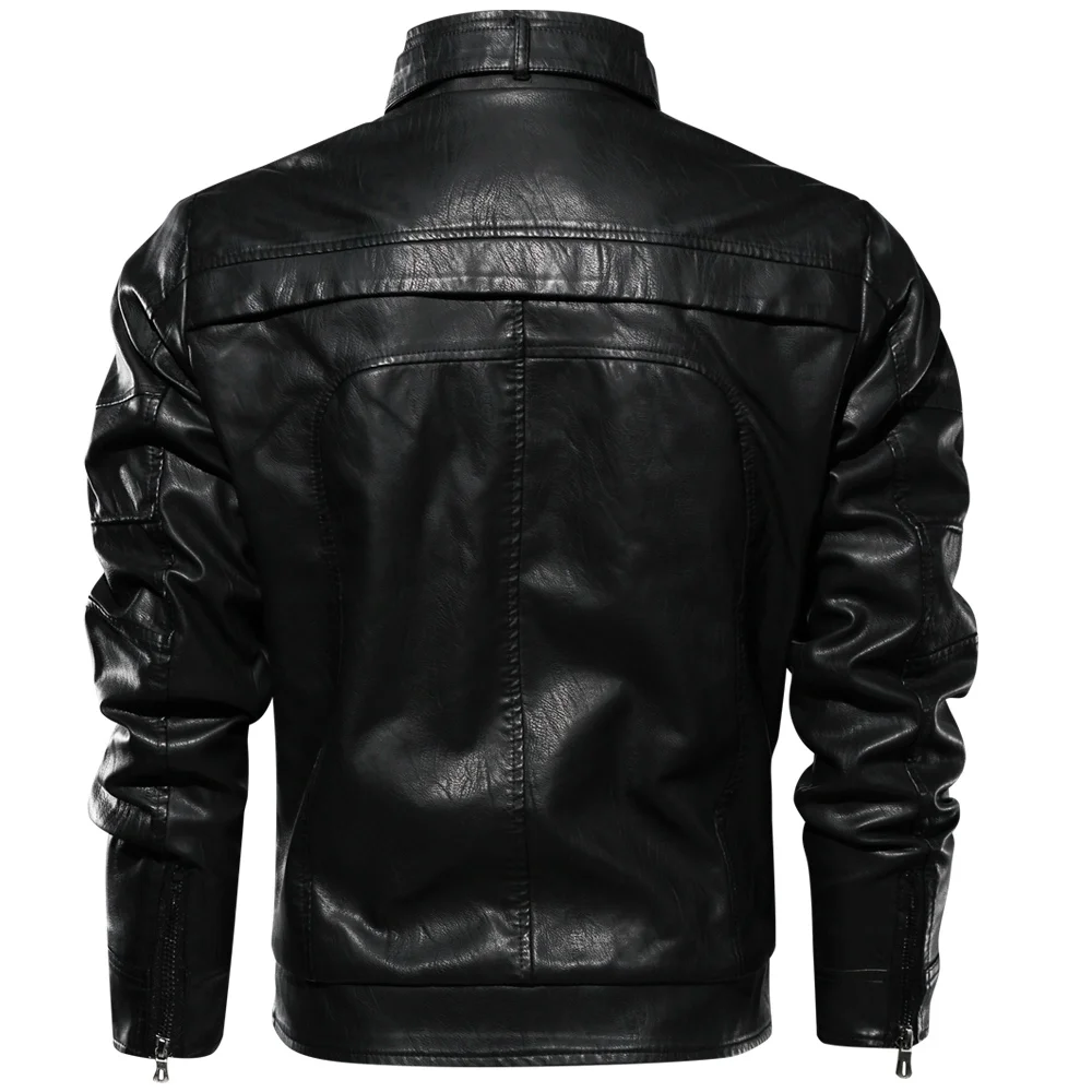 Asiapo China Factory Men Biker Motorcycle Street Classic Bomber PU Leather Jacket