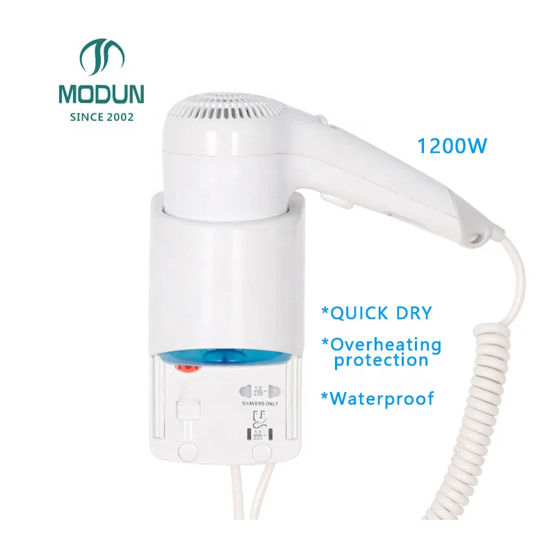 commercial air blow dryer wall mount, hotel bathroom white diffuser hair dryers