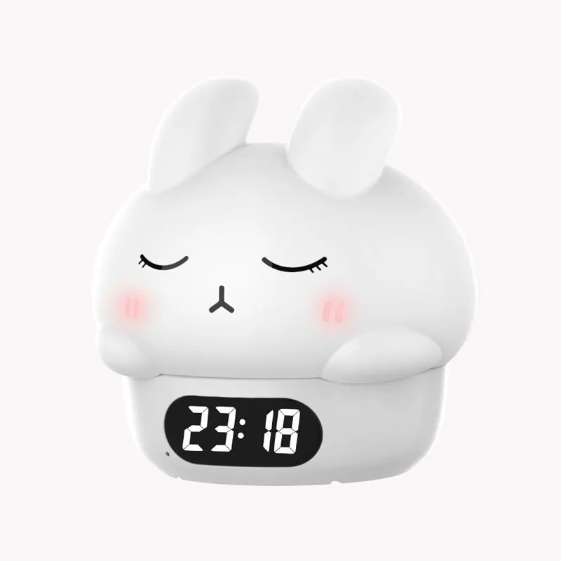 Christmas Kids Gifts Creative  touch light alarm clock Pat night Lamp Silicone 6 Colors Lights with Alarm Clock