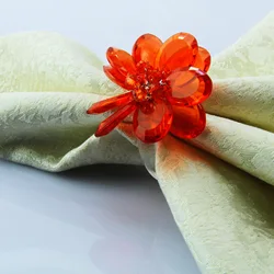 Acrylic flower napkin ring handmade decoration napkin holder many colors