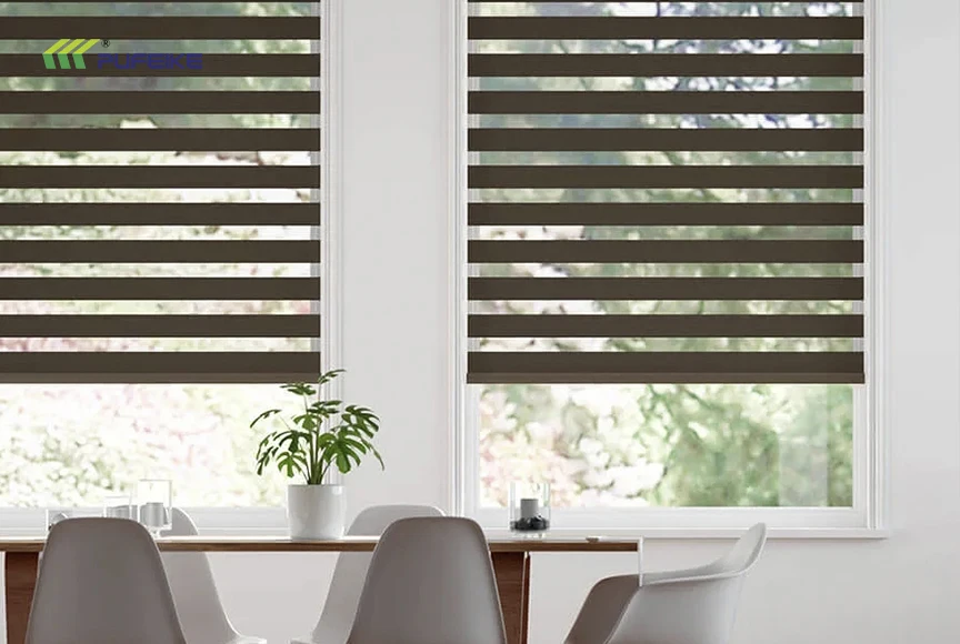 Zebra Blinds Electric Cordless and Remote-Controlled Roller Shades Blackout Fabric for French Windows Home Use Zebra Blinds