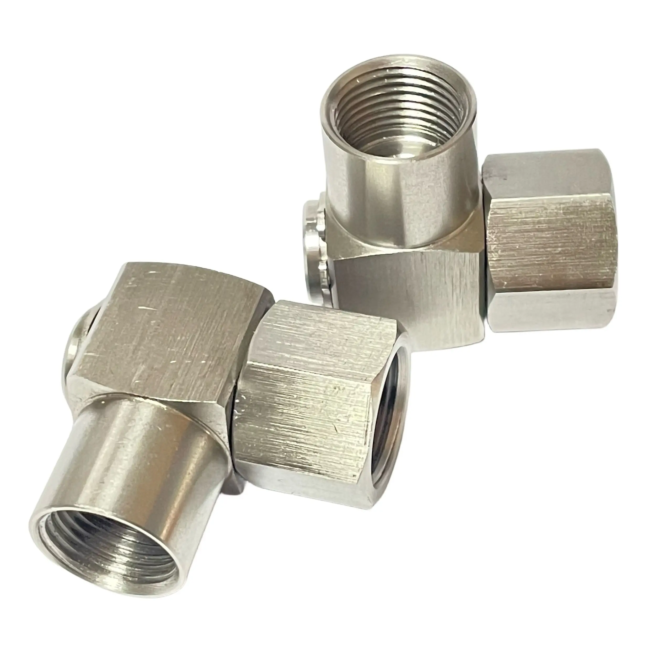 High pressure SUS304 90 degree stainless steel rotary elbow female to female thread swivel pipe fitting connector adapter